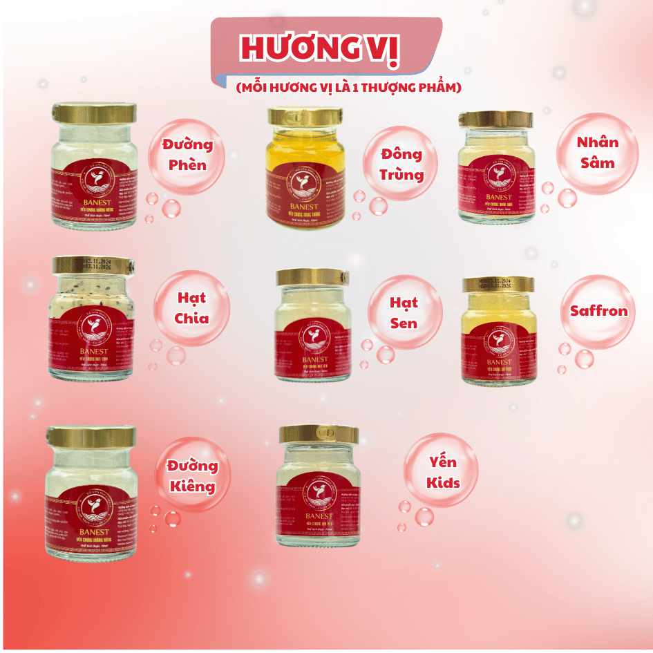 Yến Hũ 70ml chứa 7.8gr Yến Tiệt Trùng dành cho mọi lứa tuổi- Yến Sào Banest