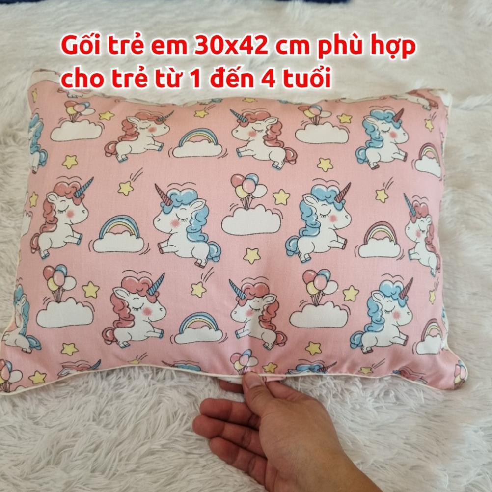 Gối trẻ em cotton 100% 30x42cm, gối cho bé 1 tuổi đến 5 tuổi