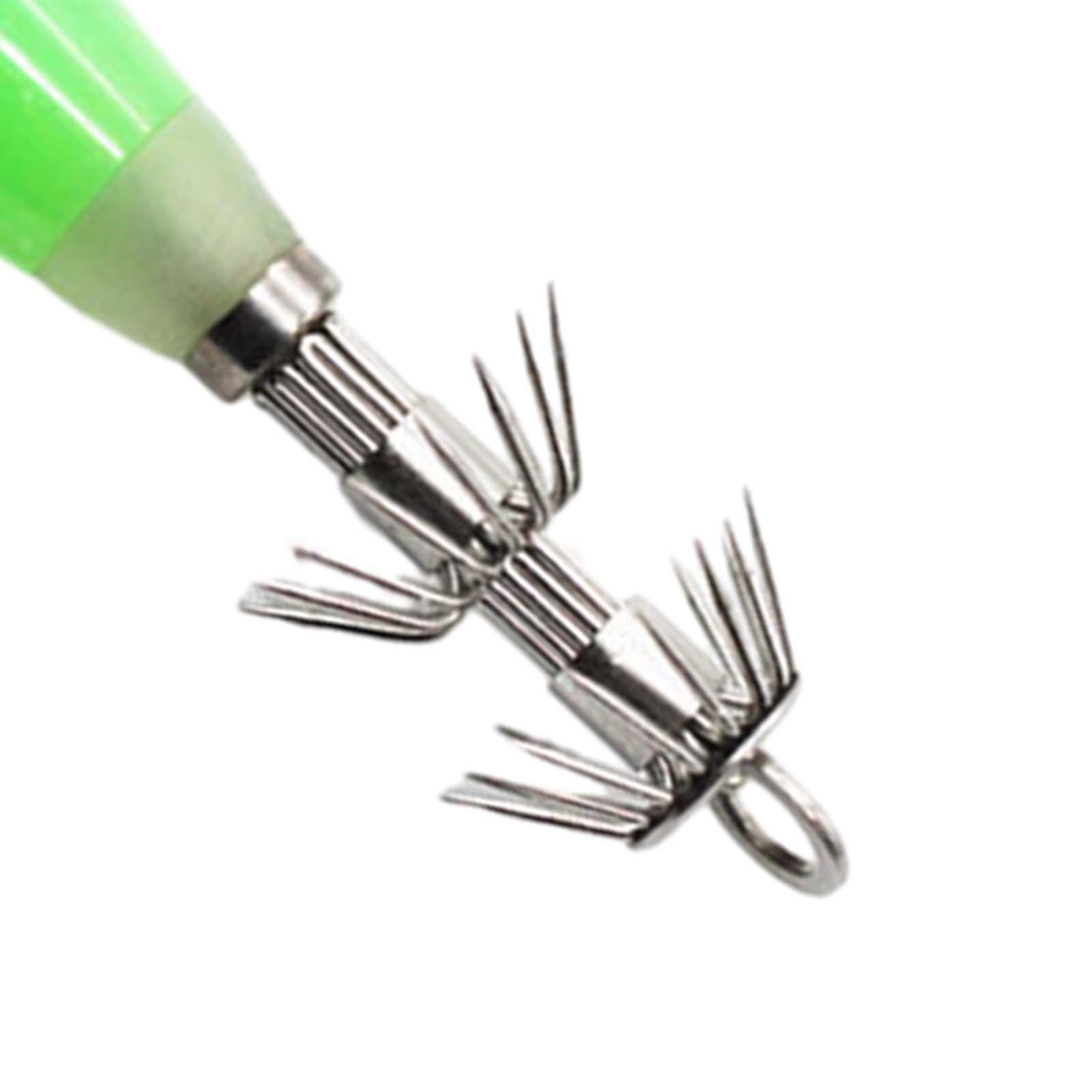 3 Pieces Luminous Squid Jig Hooks Freshwater Saltwater Fluorescent Squid Lures 12cm Glow in The Dark