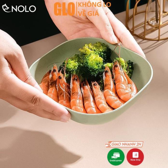 Set 8 Khay Đĩa Vuông Đựng Thức Ăn Màu Pastel Gồm 2 Cỡ Chất Liệu Nhựa Lúa Mạch Nhựa PP Thực Phẩm