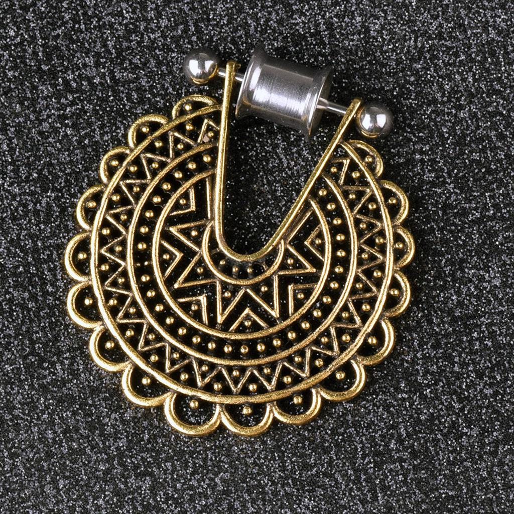 Boho Hollow Flower Stainless Steel Dangle Ear Plugs