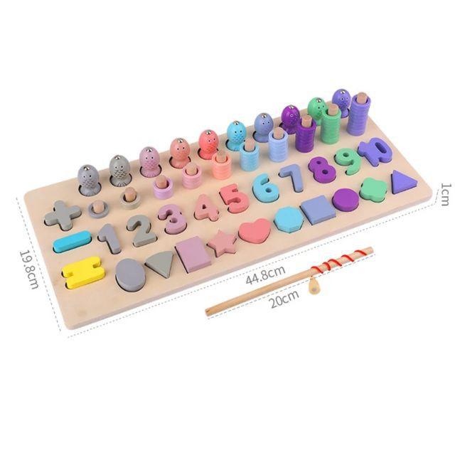 Cột tính câu cá 4 trong 1, siêu đẹp, gỗ an toàn cho bé