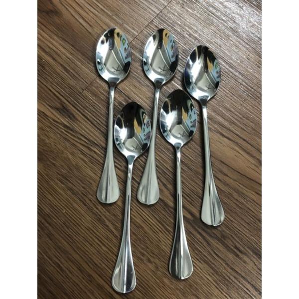 set 5 thìa cán hình quạt 100% inox 430