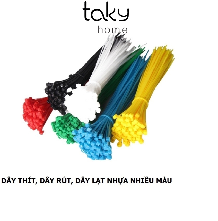 Set 100 Dây Thít, Lạt Nhựa, Dây Rút Nhiều Màu, Nhỏ Gọn, Tiện Lợi, Công Cụ Đa Năng Tiện Dụng Trong gia Đình - Takyhome 5600