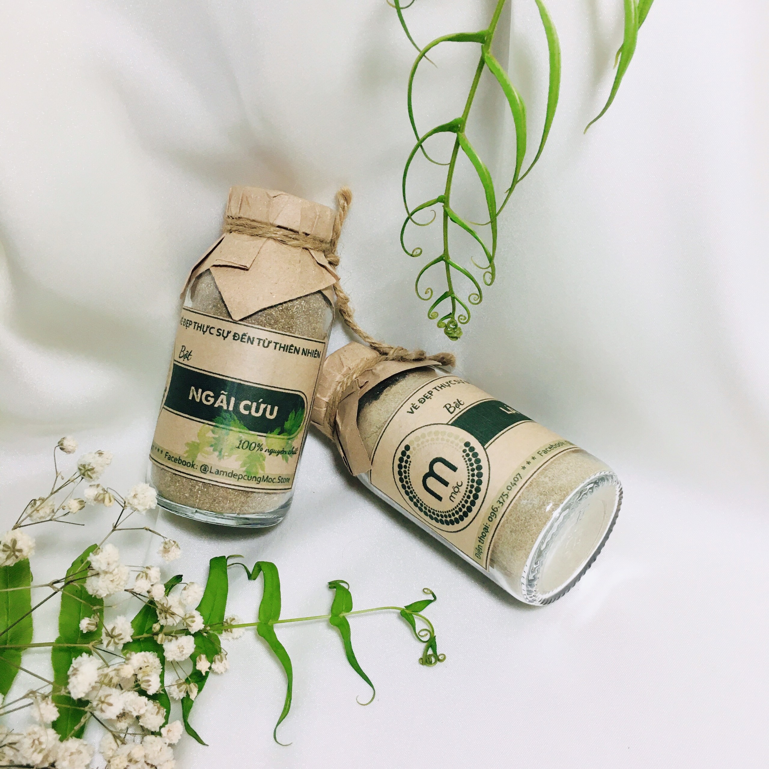 Bột Ngãi Cứu đắp mặt dưỡng ẩm nguyên chất 200ml