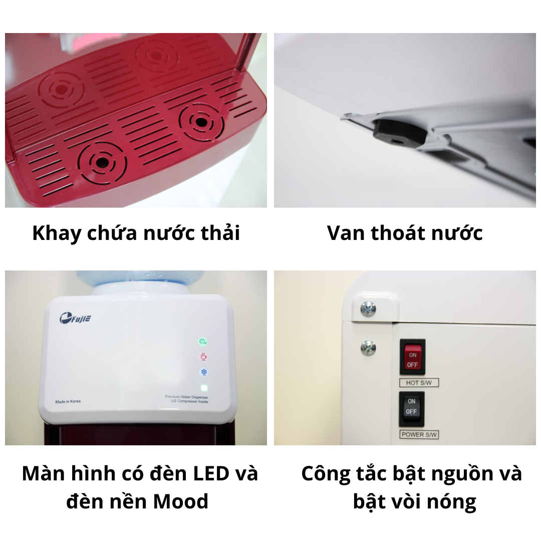 Cây nước nóng lạnh nhập khẩu Fujie WD-1500U-KR, công nghệ diệt khuẩn trong nước - Hàng chính hãng