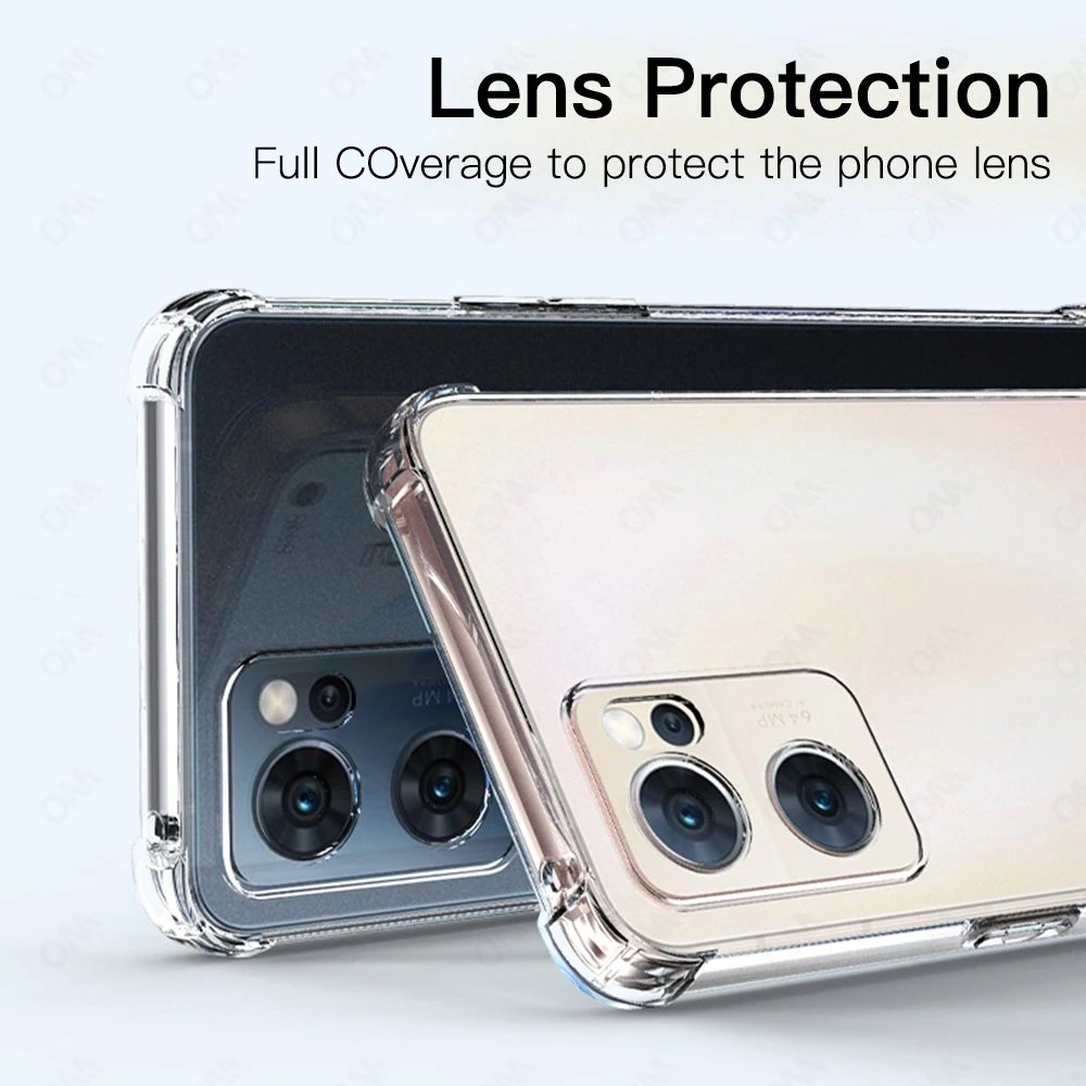 Ốp Lưng Chống Sốc Cho Oppo Reno7 5G,Reno7 Z 5G,A96 5G Silicon Trong Suốt , Bảo Vệ Camera Sau