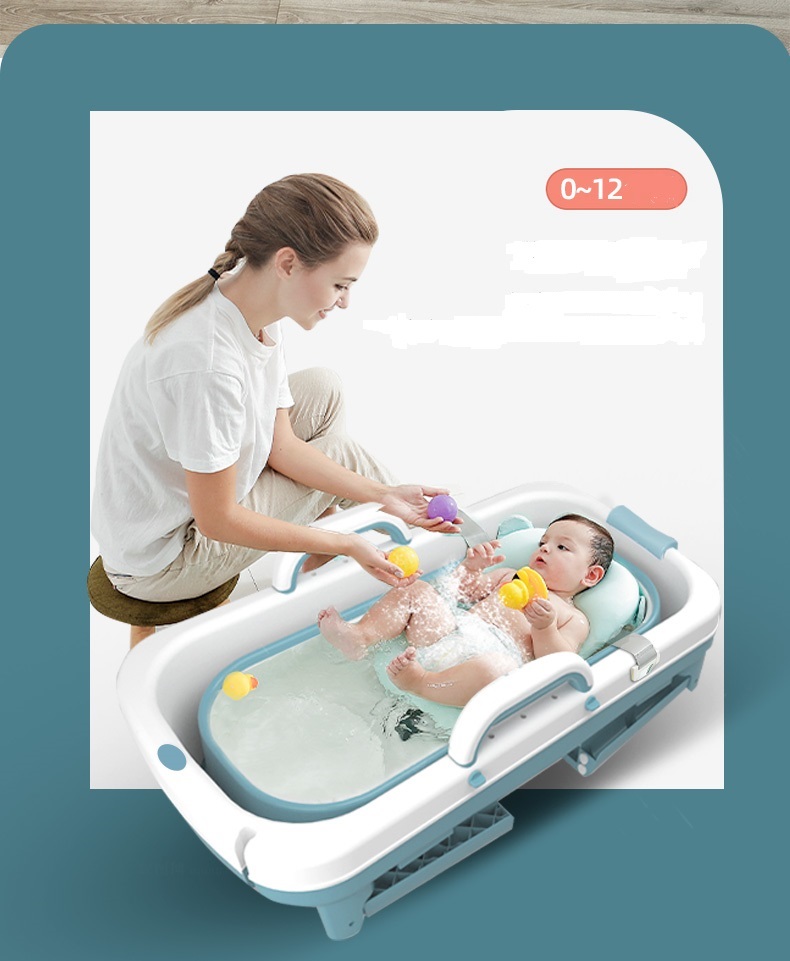 Bồn tắm gấp gọn dùng cho cả gia đình loại có nắp giữ nhiệt nhiều size để lựa chọn - chậu tắm silicon cao cấp-hàng chính hãng
