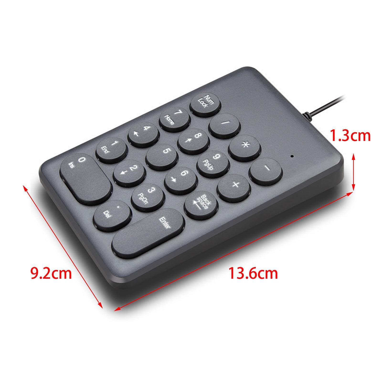 Wired USB Numeric Keypad 18 Keys Stylish Faster Data Input Easy Carry for Laptop Desktop