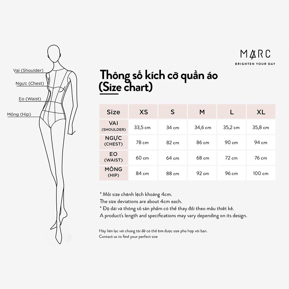 Đầm midi nữ MARC FASHION tay phồng cổ tim dằn li CBSH110622