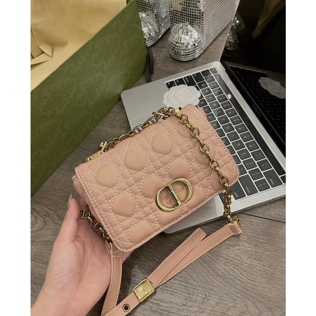 Túi khóa CD đeo chéo ô trám size 18cm xinh xỉu đủ màu