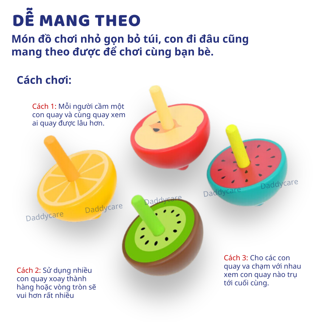 Đồ chơi con quay Cho bé Mideer Mini Spinning Tops, đồ chơi gỗ cho bé