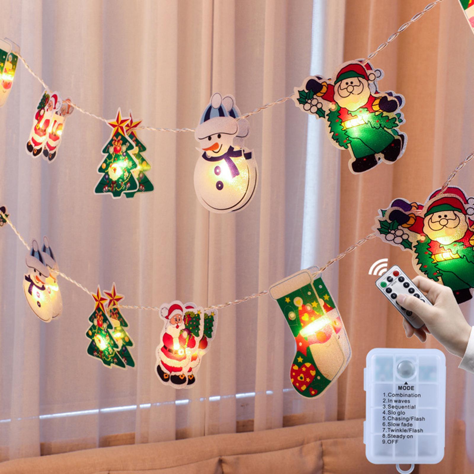 Christmas String Lights Hanging Ornament Decorative Snowman for Festival