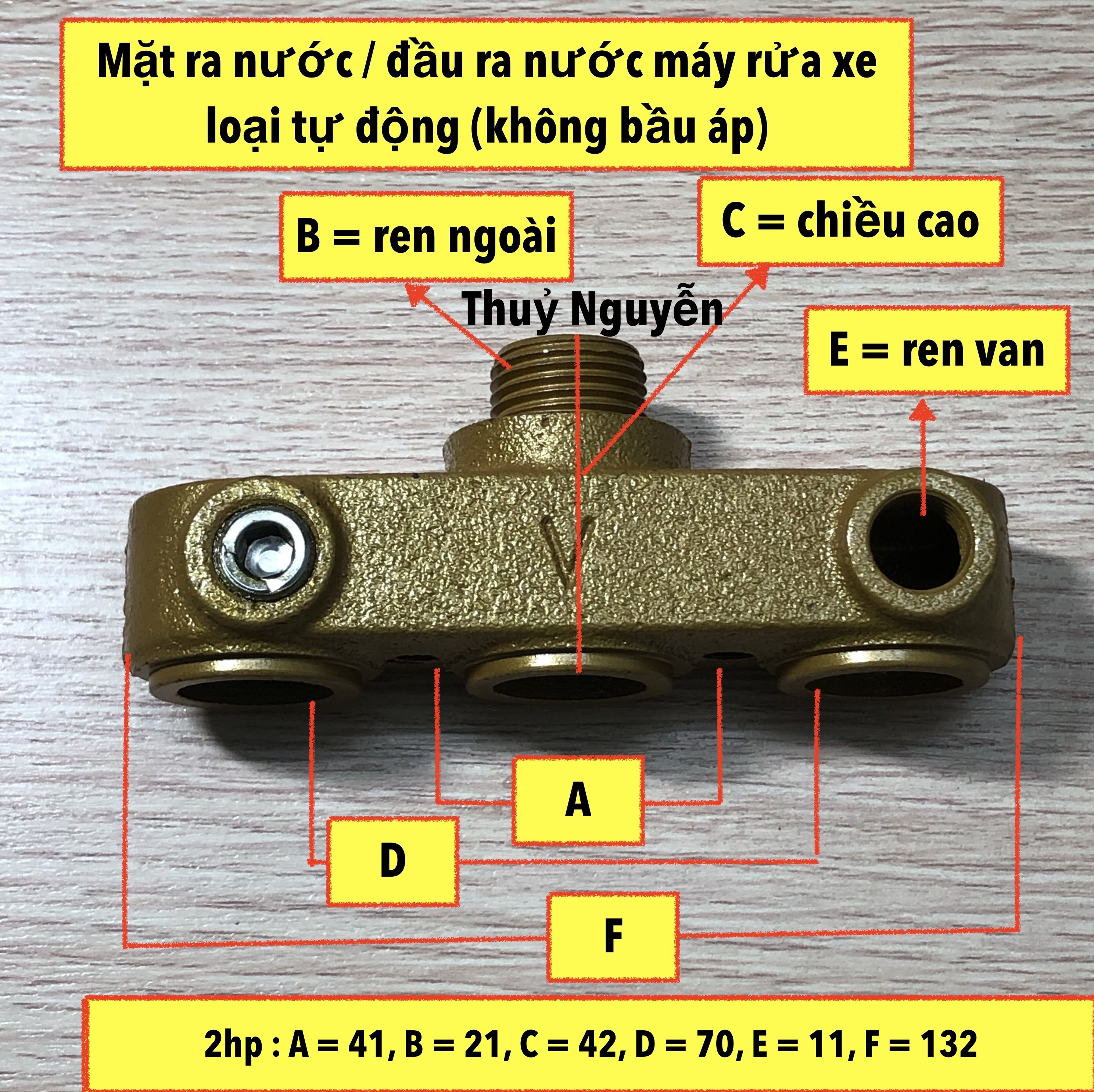 Mặt ra nước/ Đầu ra nước máy rửa xe loại tự động (không bầu áp) 1hp và 2hp