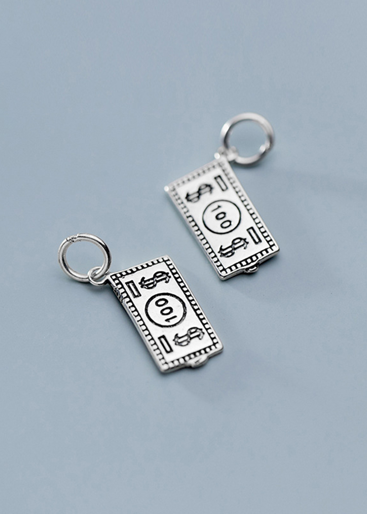 Charm bạc tiền giấy 100 đô la treo - Ngọc Quý Gemstones