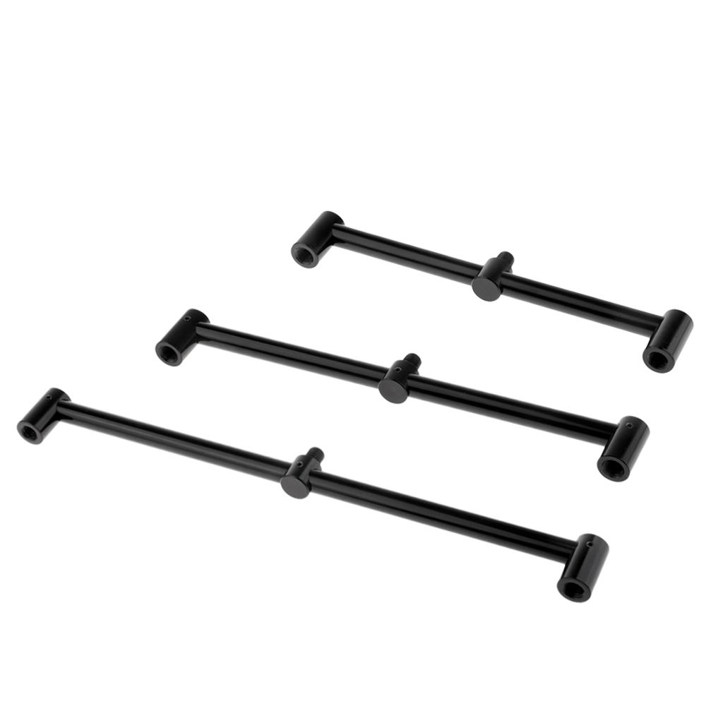 Carp Fishing Buzz Bar Rod Pod Holder Buzzer Bar for 2 Rods Black 20cm