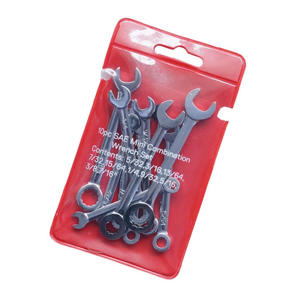 20 Pieces Mini Polished Ratchet Combination Spanner Wrench Set Flexible Head