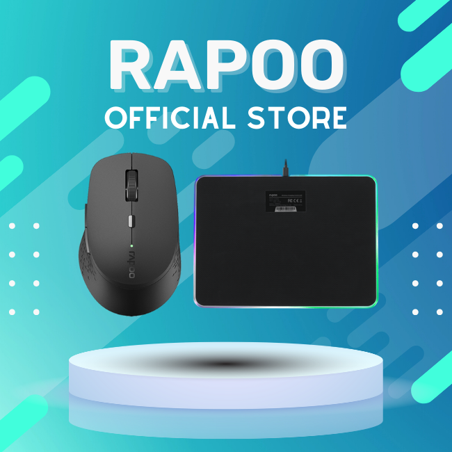 Combo Chuột không dây Rapoo M300W và Pad chuột Rapoo V10RGB tích hợp công nghệ Qi sạc không dây - Hàng chính hãng