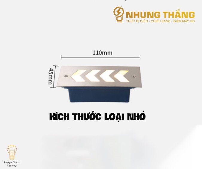 Đèn Âm Tường,Chân Cầu Thang DA-05 LED Hình Mũi Tên - Chống Nước IP65 - Mặt Nhôm Cao Cấp - Có Video