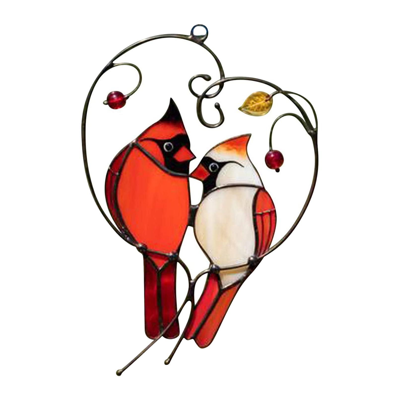 Wall Hanging Cardinal Sculpture Artwork Decorative Bird Ornaments Durable Zinc Alloy