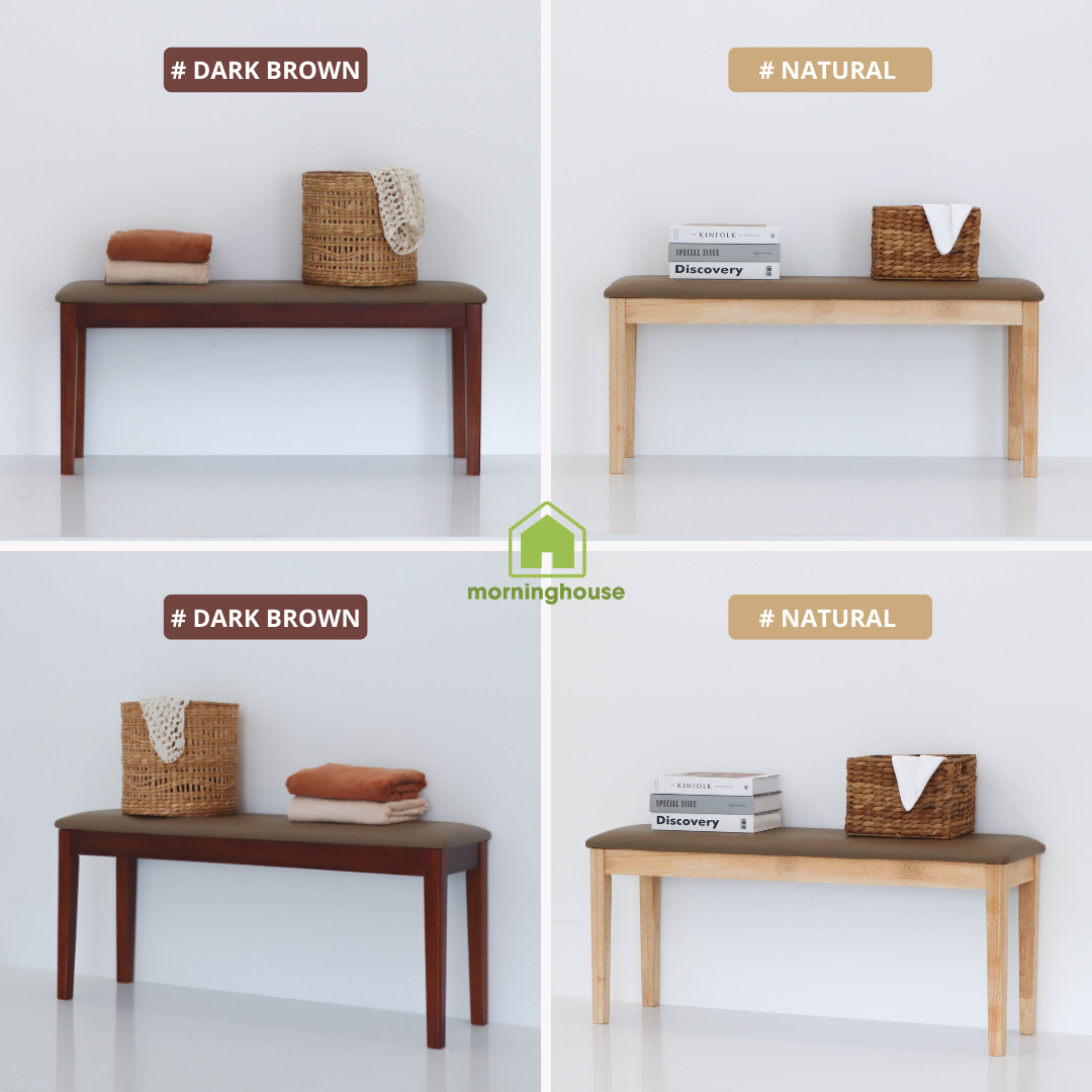 Ghế băng dài bọc nệm Morning House- Gỗ cao su tự nhiên bọc mút đệm, da simily , chân ghế có khả năng tháo láp gọn gàng