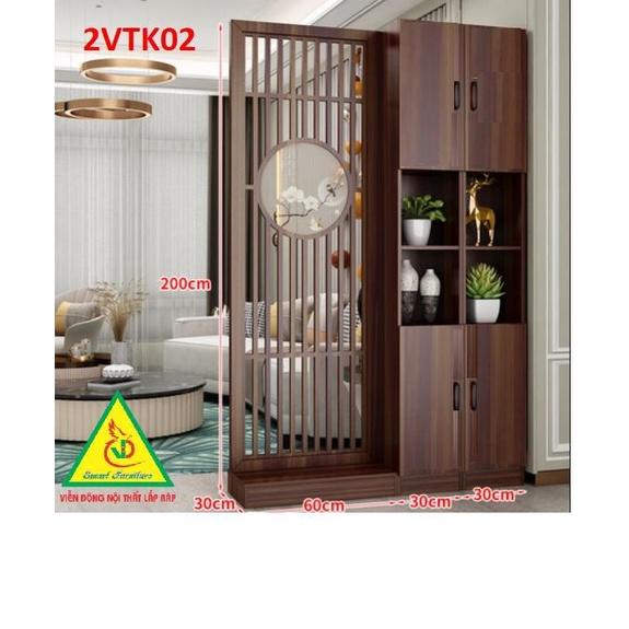 Tủ kệ trang trí kiêm vách ngăn phòng khách , nhà bếp 2VTK02 - Nội thất lắp ráp Viendong Adv