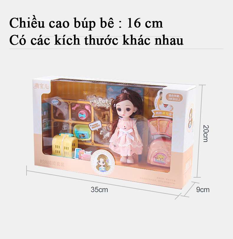 Đồ chơi búp bê công chúa cho bé gái với nhiều chủ đề và kích thước khác nhau có hộp quà tặng