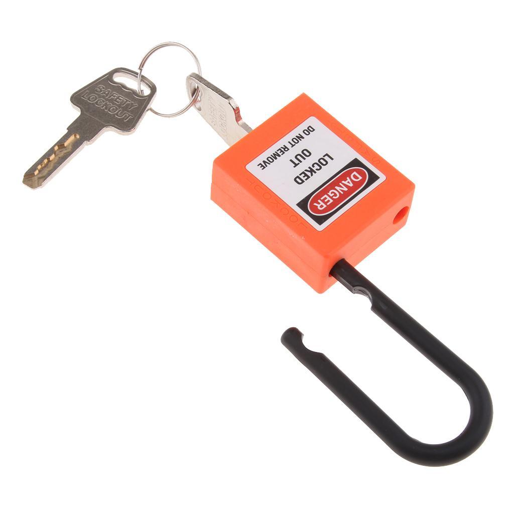 2xSafety Security Lockout Padlock Keyed Different PVC Stainless Steel Orange