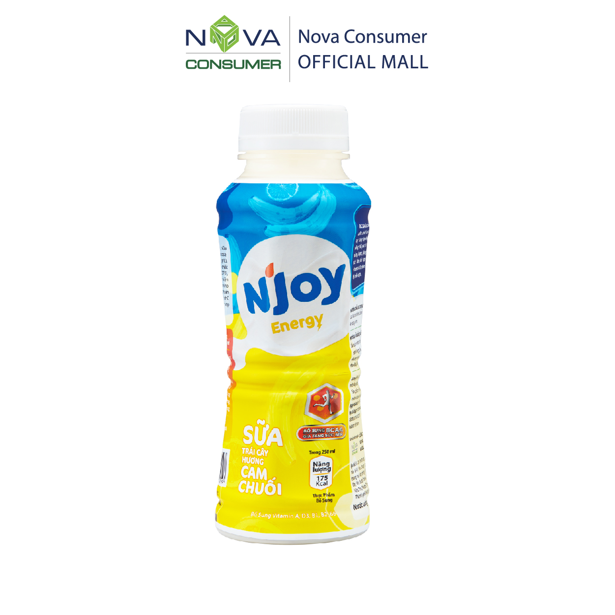 [Combo 6 chai] Sữa trái cây N’Joy Energy hương Cam Chuối (250ml x 6 chai)