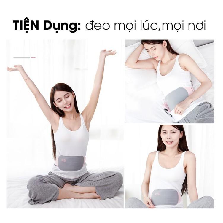 Đai chườm nóng thảo dược giảm đau bụng kinh cho phụ nữ ngày kinh nguyệt - Máy massage phụ nữ Tặng 2 gói ngải cứu khô