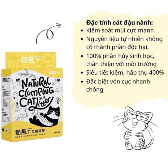 Cát Vệ Sinh Cho Mèo Cature 6L, Cát Nội Địa Trung Khử Mùi Tốt, Hút Ẩm Nhanh, Hương Sữa/ Hương Sữa Mix Gỗ