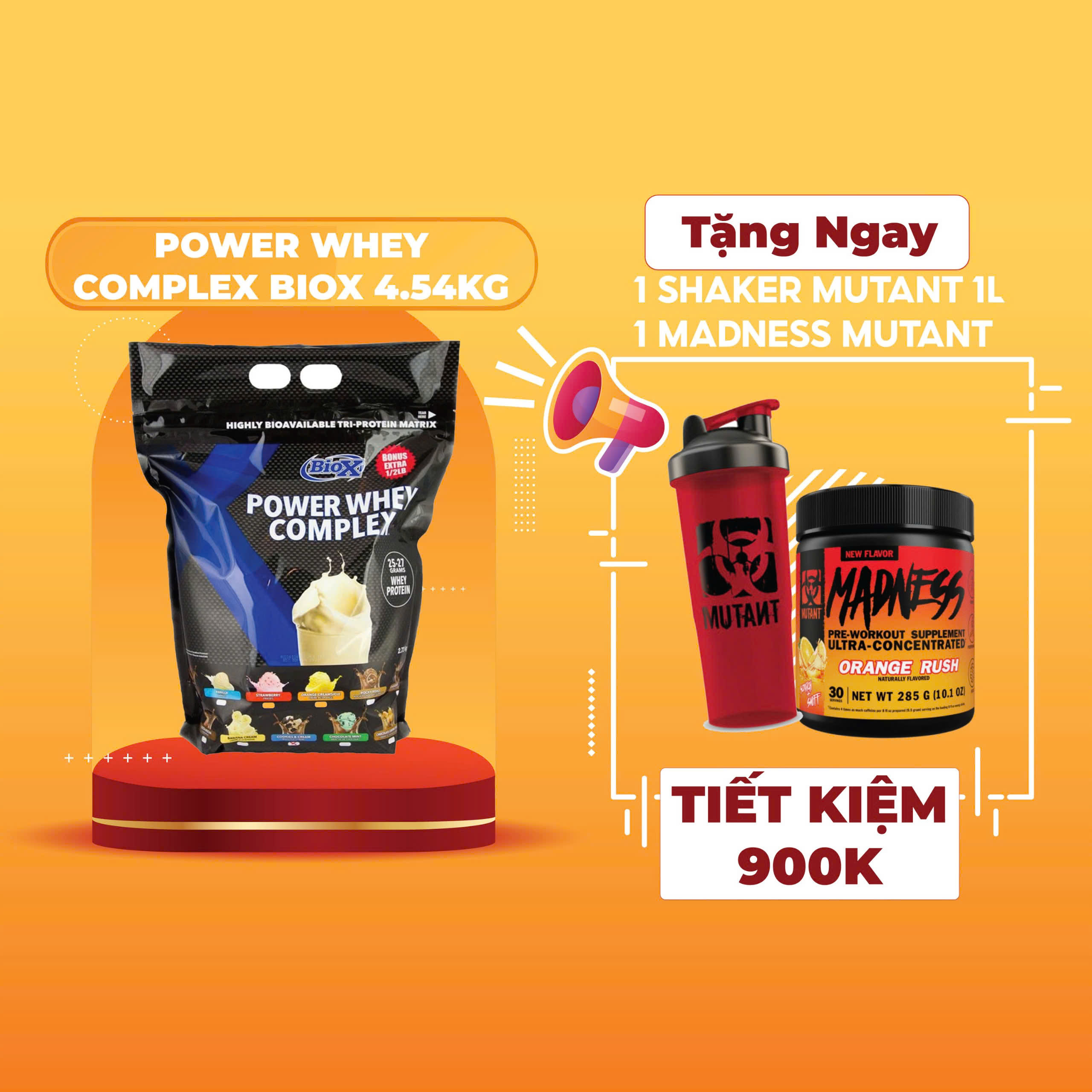 Sữa Tăng Cơ Power Whey Complex BioX Vị Orange Creamsicle