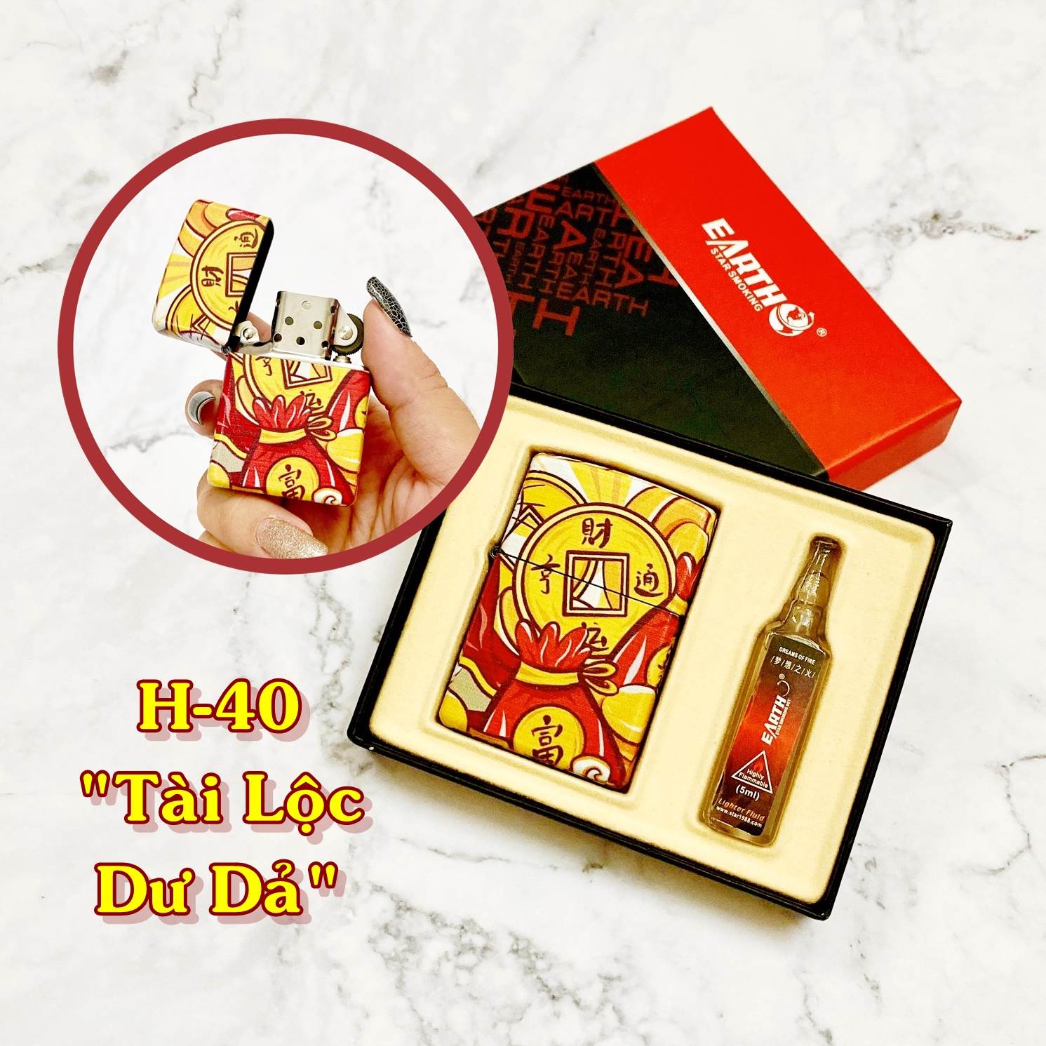 Hột Quẹt Bật Lửa phiên bản nhật hình mèo may mắn "Tài Lộc Dư Dả" H40