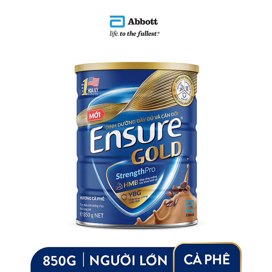 Thực phẩm dinh dưỡng y học Ensure Gold hương vani cà phê 800g/850g