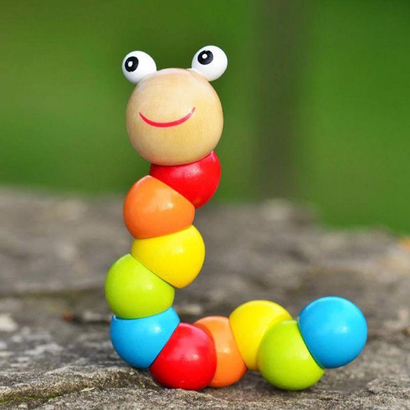 Đồ chơi sâu gỗ nhiều màu