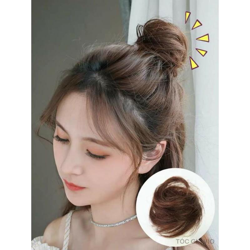 Tóc búi cột thẳng tóc giả