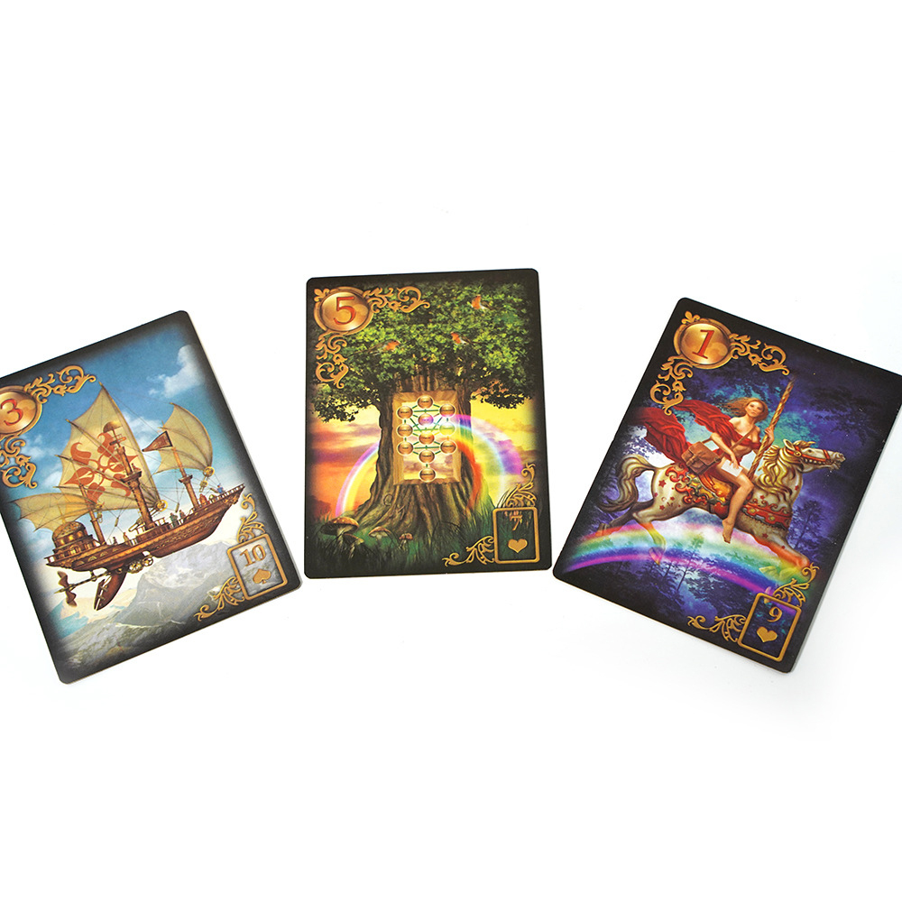 Bộ Bài Gilded Reverie Lenormand Hộp Thiếc Mạ Cạnh Vàng 47 Lá