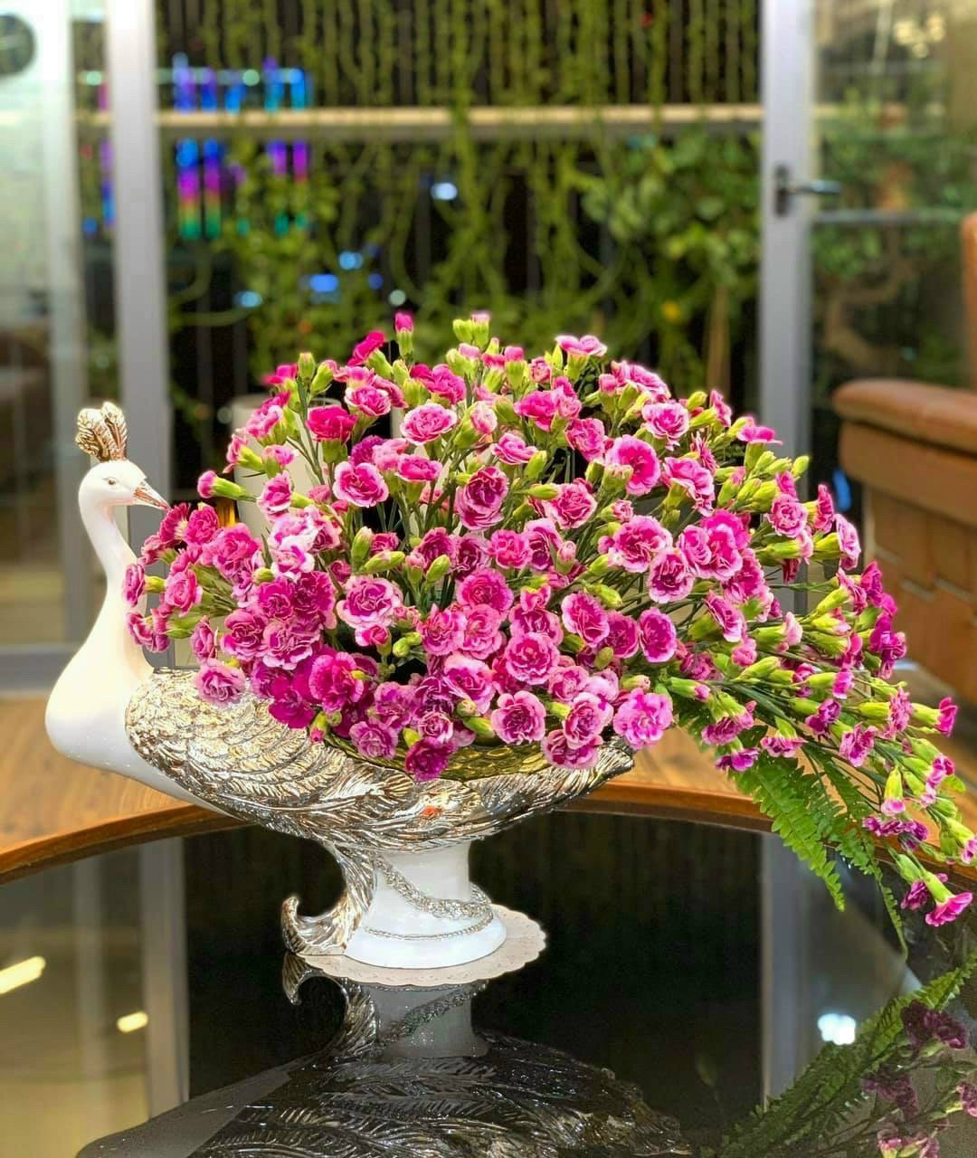Tượng chim công decor trang trí đa năng bày hoa quả cắm hoa