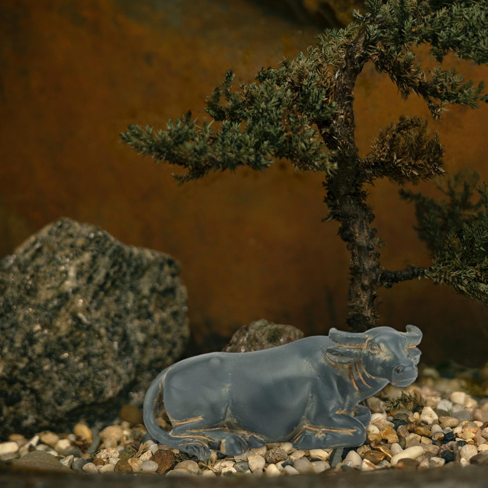 Miniature Buffalo Figurine Craft Buffalo Statue for Office Corridor Tabletop