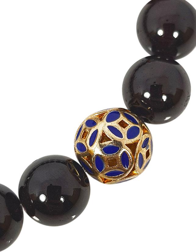 Vòng Tay Đá Garnet 8 Ly Mệnh Hỏa, Thổ Charm Quả Cầu Xanh Laliz RG.02