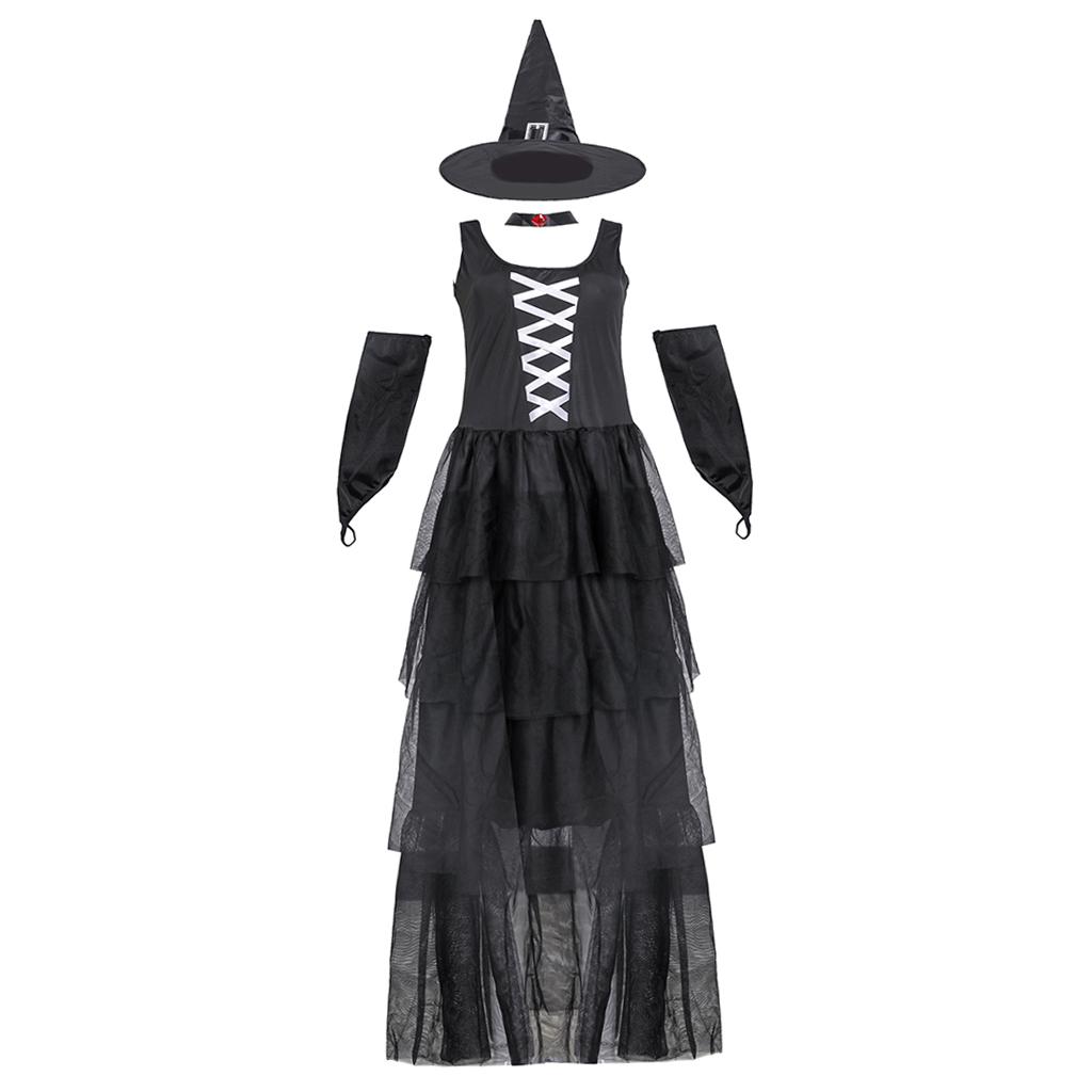 Adult Ladies Womens Witch Fancy Dress Costume Halloween Party Cosplay M
