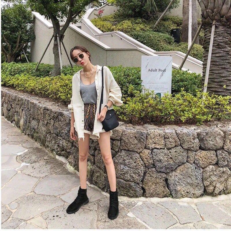 Giày Bốt Martin Cổ Thấp Lót Lông Cừu Cotton Đế Bằng Kiểu Anh Thời Trang Thu Đông 2022 Cho Nữ