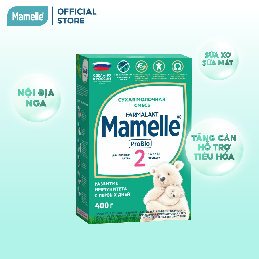 Combo 4 hộp Sữa bột công thức Mamelle Pro Bio Số 2 cho trẻ từ 6 đến 12 tháng hộp 400g/hộp