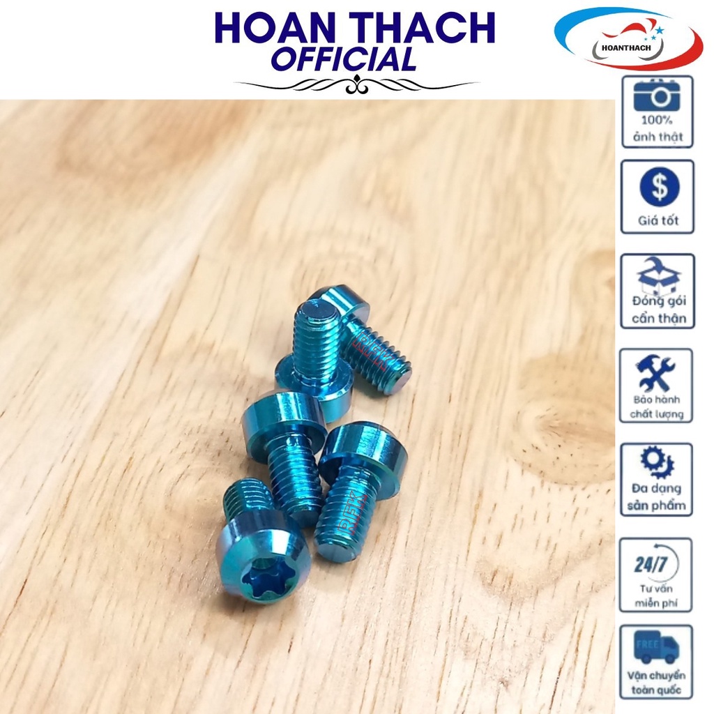 Ốc Titan GR5 6L10 trụ xanh lục bảo dùng cho nhiều dòng xe HOANTHACH SP007831 (giá 1 con)