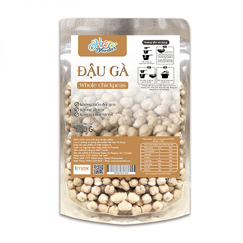 Đậu Gà Trắng Nguyên Hạt Havafoodies Túi 500g – Chick Peas