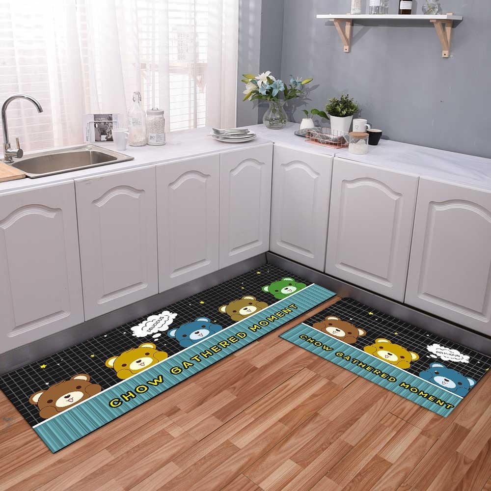 Set 2 thảm bếp 3D cao cấp (40*60cm&amp;120cm) - thiên nhiên và động vật