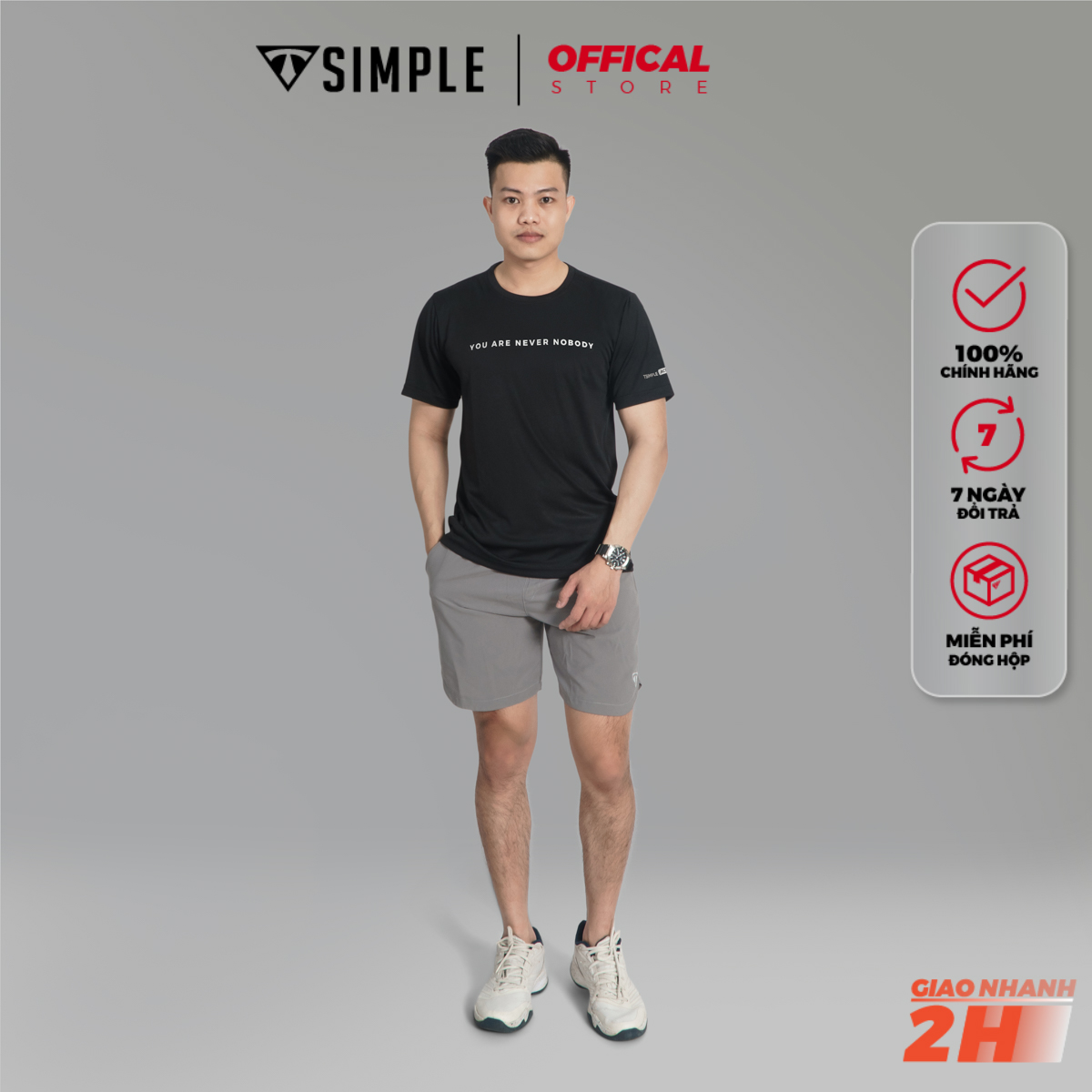 Áo Thể Thao Nam TSIMPLE cổ tròn tay ngắn tập gym vải thun lạnh thoáng mát co giãn chuẩn form MSSAHP7