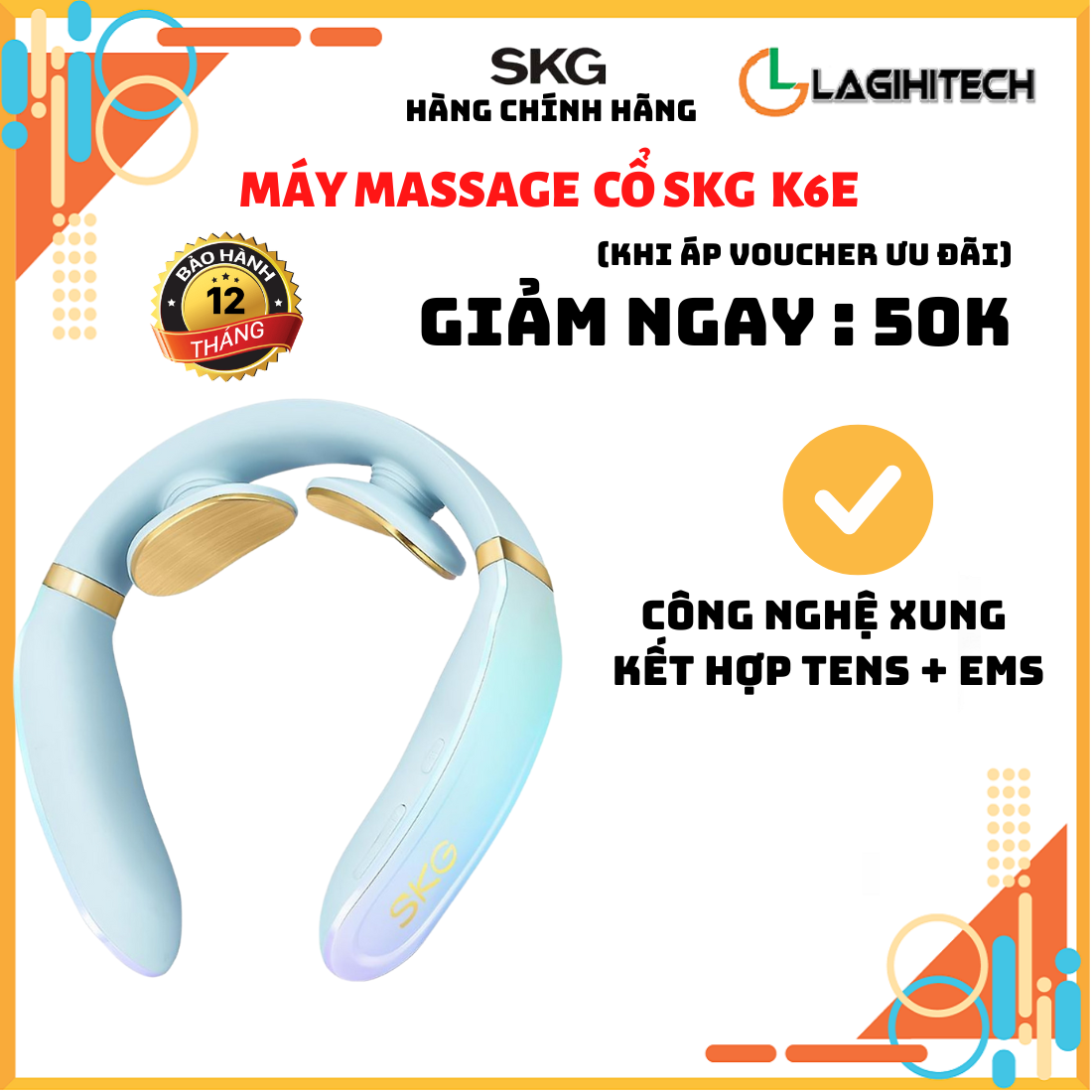 Máy massage cổ SKG K6E - Hàng Chính Hãng