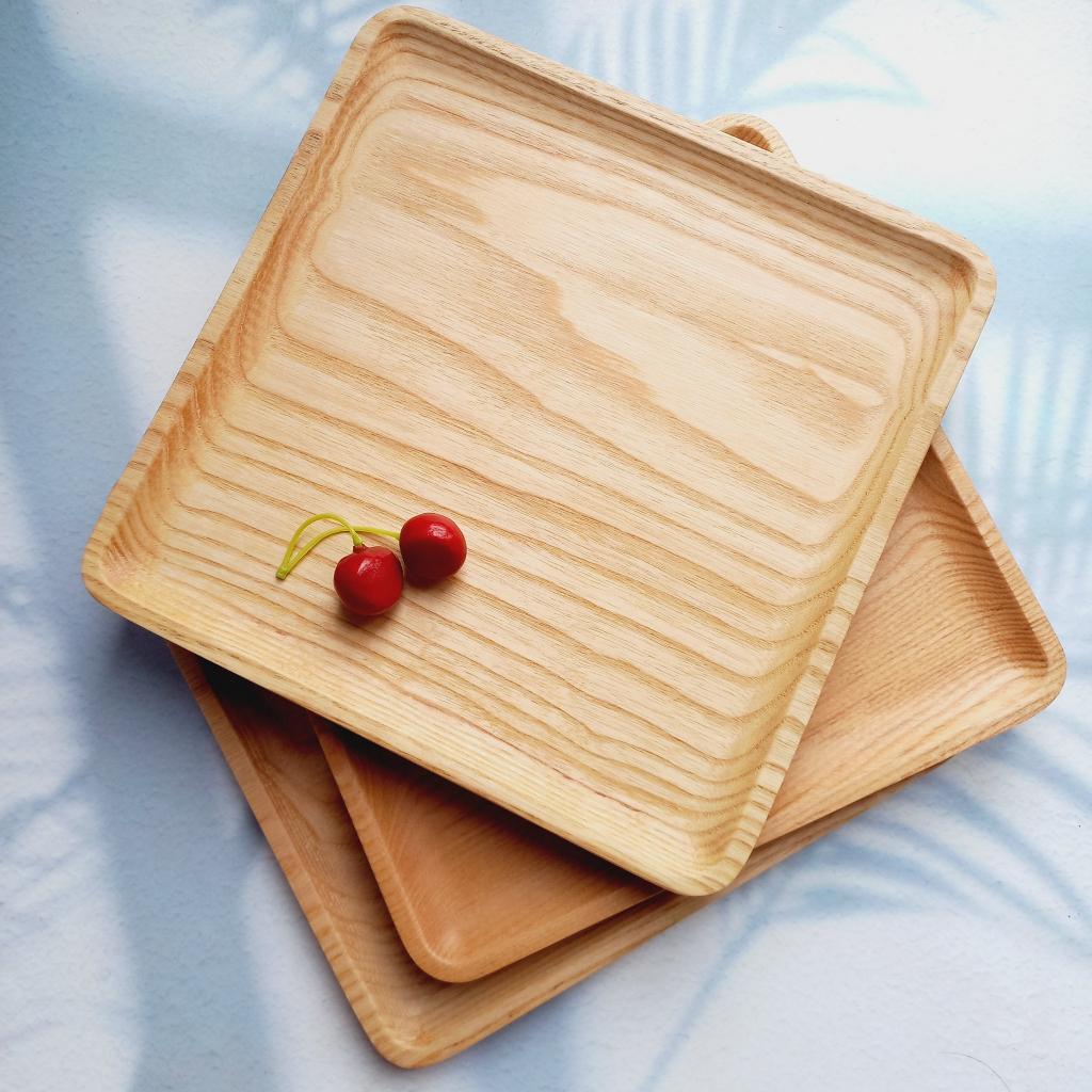 KHAY GỖ TẦN BÌ NGUYÊN KHỐI 22X22 CM