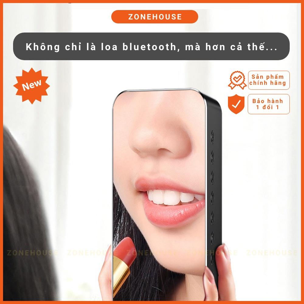 Loa Bluetooth màn hình gương ZH8-NEW, đèn led gương, đồng hồ báo thức, đèn ngủ, FM, karaoke, chống ồn, Bass căng - Hàng Chính Hãng